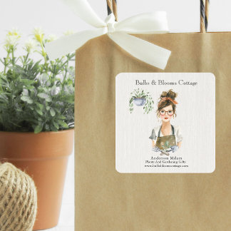 Personalisierte botanische Produktgeschäft Quadratischer Aufkleber