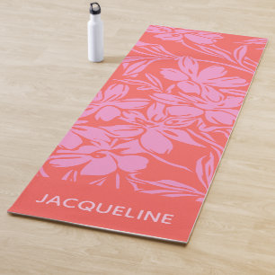 Personalisierte botanische Rosa Rote Wellness-Fitn Yogamatte