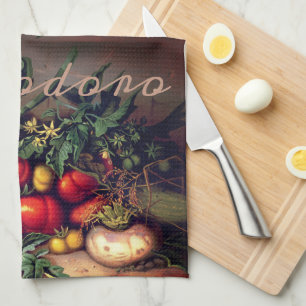 Personalisierte botanische Tomaten Pomodoro Geschirrtuch