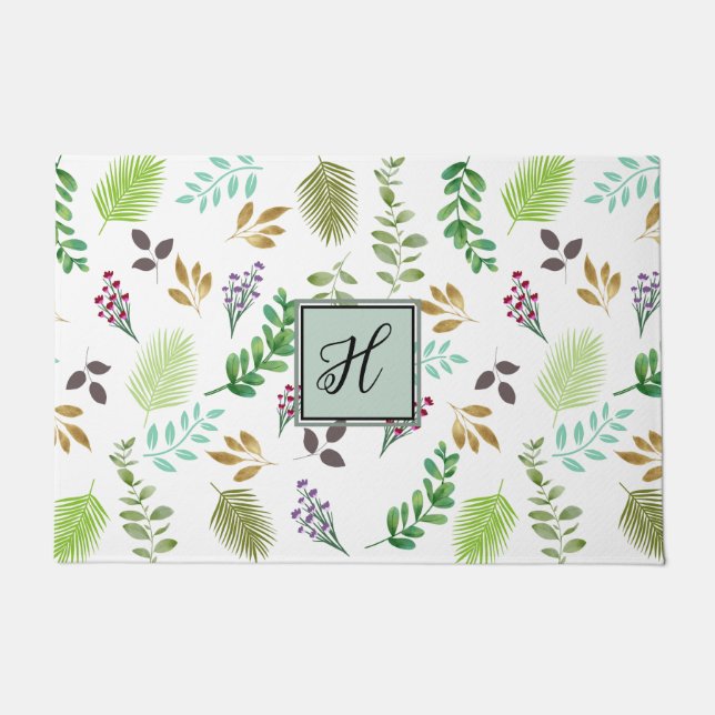Personalisierte botanische Türmatte (Vorderseite)