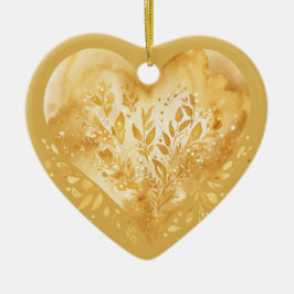 Personalisierte Botschaft Farbiges "Gold" Blumenhe Keramik Ornament