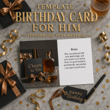 Personalisierte Bourbon Whiskey Geburtstagskarte f