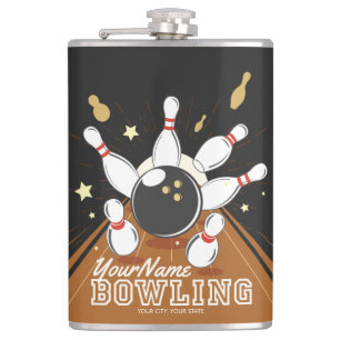 Personalisierte Bowler Strike Bowlingbahnen Ball P Flachmann