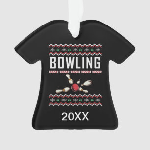 Personalisierte Bowling Buttone Ugys Weihnachtssüß Ornament