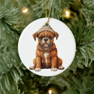 Personalisierte Boxer Dog Art Keramik Ornament