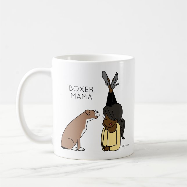 Personalisierte Boxer-Mama-Kaffee-Tasse Kaffeetasse (Links)