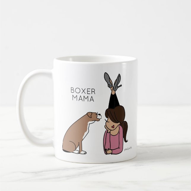 Personalisierte Boxer-Mama-Kaffee-Tasse Kaffeetasse (Links)