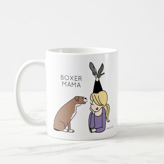 Personalisierte Boxer-Mama-Kaffee-Tasse Kaffeetasse (Links)