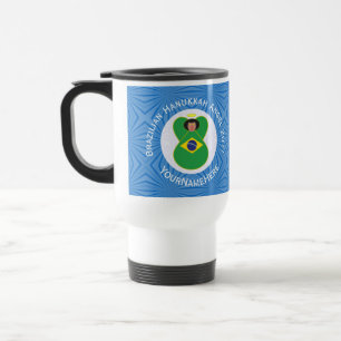 Personalisierte brasilianische Chanukka-Engelsflag Reisebecher