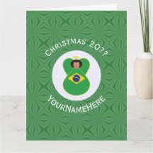 Personalisierte brasilianische Weihnachts-Engel-Fl