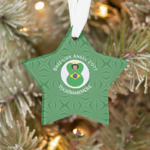 Personalisierte brasilianische Weihnachts-Engelsfl Ornament