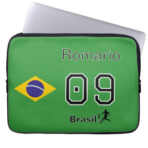 Personalisierte Brasilien-Flagge-Fußball-Fan-Spiel Laptopschutzhülle