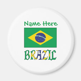 Personalisierte Brasilien-Flagge  Magnet