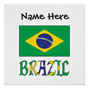 Personalisierte Brasilien-Flagge Poster