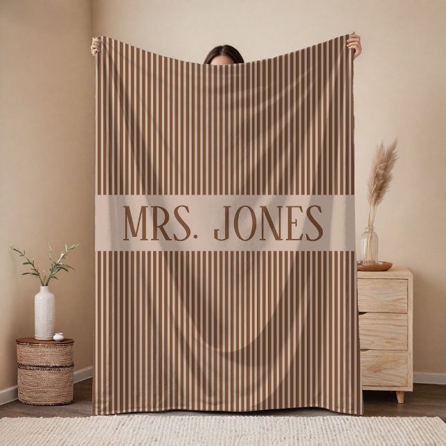 Personalisierte braune Paardecke als Geschenk für  Fleecedecke (Custom name blanket gift for newlyweds, Bachelorette party blanket gift for bride or groom)