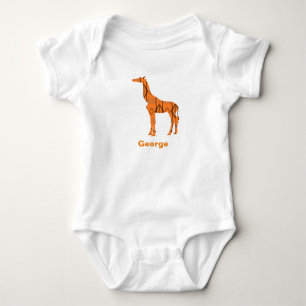 Personalisierte Braungiraffe Baby Strampler