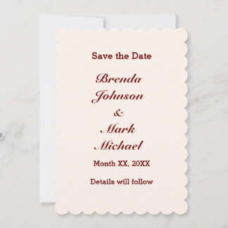 Personalisierte Bräunungs- und Bräutigkarte Save t The Date