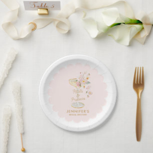 Personalisierte Brause Party Petals and Prosecco Pappteller