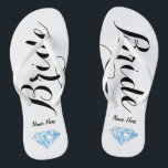 Personalisierte Braut drehen Reinfälle mit Flip Flops<br><div class="desc">Die perfekten Paare von drehen Reinfälle um,  damit die Braut ist!  Personifizieren Sie sie mit ihrem Namen,  oder entfernen Sie alle zusammen.  Dieses Paar umfaßt auch einen Diamanten auf der Ferse,  die auch entfernt werden kann.</div>