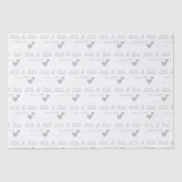 Personalisierte Braut & Groom Silberne Herzen Hoch Seidenpapier