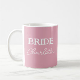Personalisierte Braut Rosa Und Weiße Name Kaffeetasse
