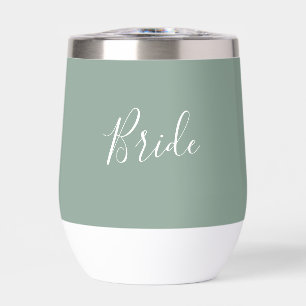 Personalisierte Braut Sage Green Einfache Hochzeit