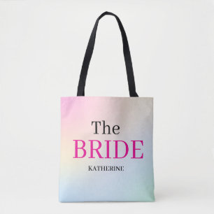 Personalisierte Braut-Tasche mit Pastell-Regenboge