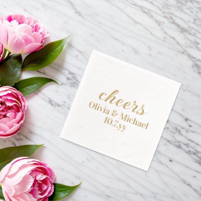 Personalisierte Braut und Bräutigam Hochzeitsfeier Servietten Mit Folie (Insitu (Hochzeit))