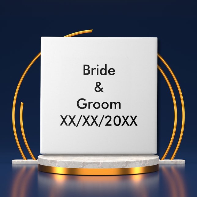 Personalisierte Braut und Erbgut mit Datum Fliese (Personalized Bride and Groom with Date Ceramic Tile)