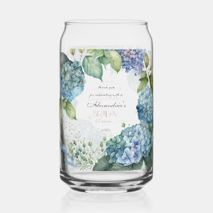 Personalisierte Brautdusche Blaue Hortensien Dosenglas