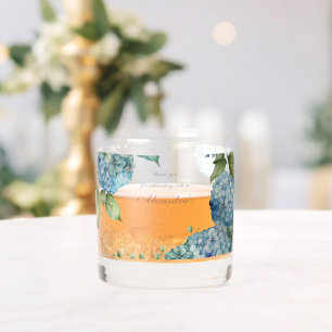 Personalisierte Brautdusche Blaue Hortensien Whiskyglas