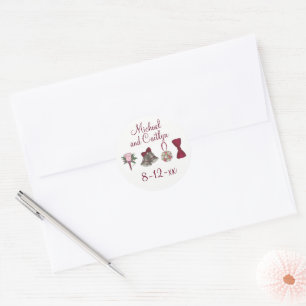 Personalisierte Brautdusche für Hochzeitstag Runder Aufkleber
