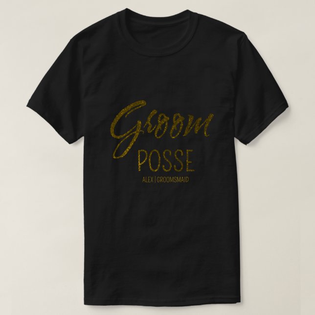 Personalisierte Bräutigam Posen Imitate Bachellore T-Shirt (Design vorne)