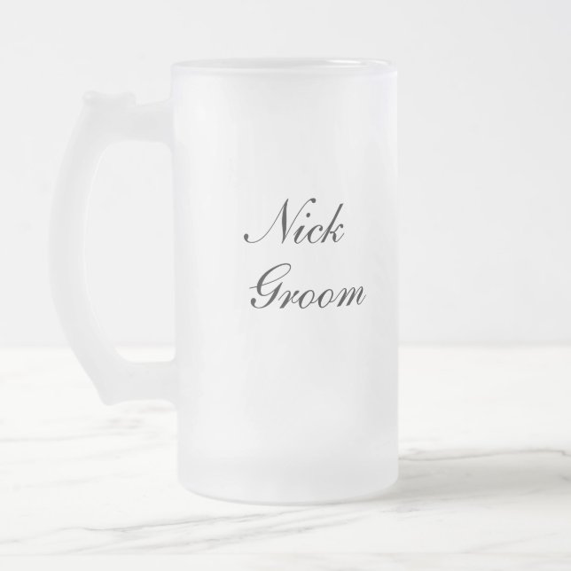 Personalisierte Bräutigam-Tasse Mattglas Bierglas (Links)