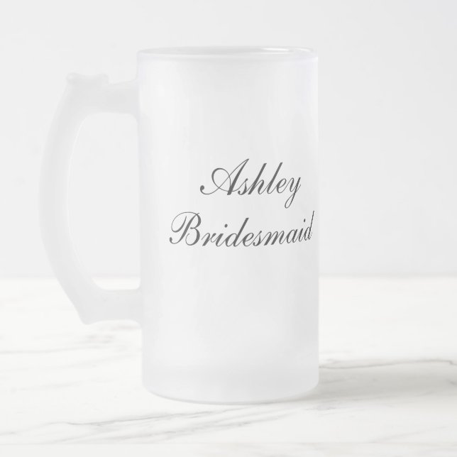 Personalisierte Brautjungfern-Tasse Mattglas Bierglas (Links)