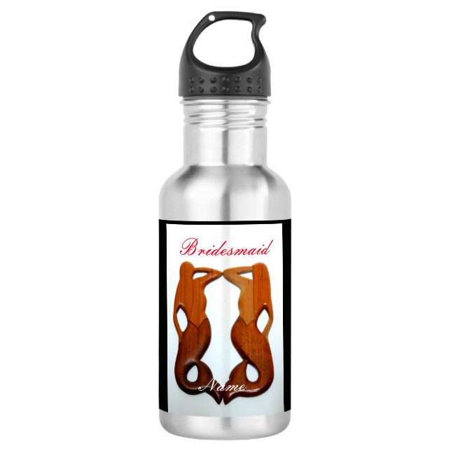 personalisierte Brautjungfrau Edelstahlflasche (Vorderseite)