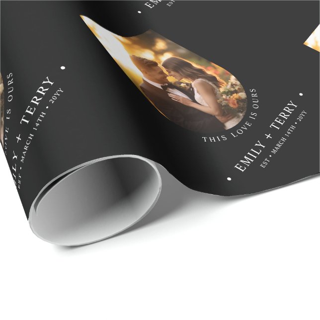 Personalisierte Brautpaare und Groom-Namen Hochzei Geschenkpapier (Rolleneckpunkt)