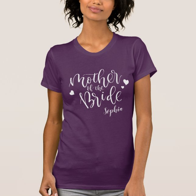 Personalisierte Brautparty Mutter der Braut T-Shirt (Vorderseite)