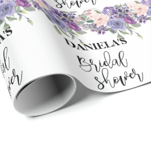 Personalisierte Brautparty Veilchen Blumenverpacku Geschenkpapier