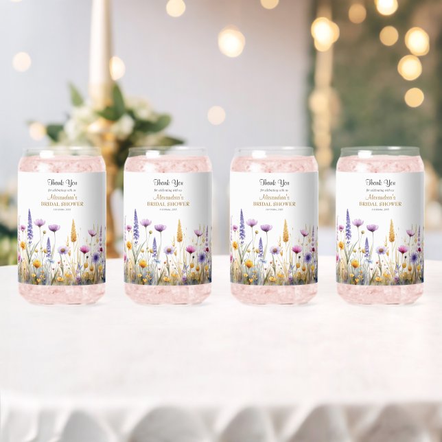 Personalisierte Brautparty-Wildblumen Dosenglas (Insitu (Hochzeit))