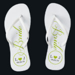 Personalisierte Bridal (grün) Flip Flops<br><div class="desc">Spaß,  maßgeschneiderte Hochzeitskippen</div>