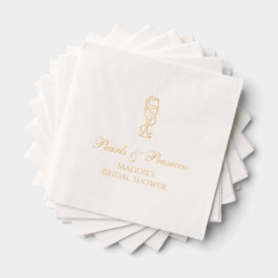 Personalisierte Bridal Shower Perlen & Prosecco Go Servietten Mit Folie