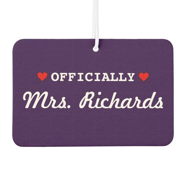 Personalisierte Bridal Wedding Autolufterfrischer (Vorderseite)