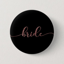 Personalisierte "Bride"-Rose Gold Glitzer 2 Button