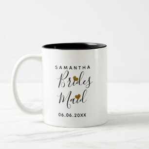 Personalisierte Bridesmaid Gastgeschenk Hochzeit Zweifarbige Tasse
