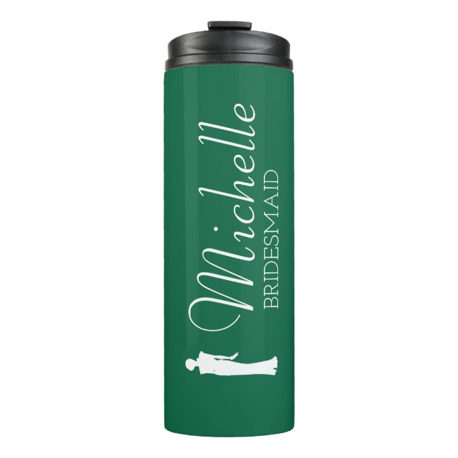 Personalisierte Bridesmaid in Rosa Thermosbecher (Vorderseite)