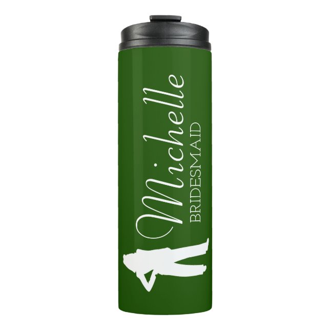 Personalisierte Bridesmaid in Rosa Thermosbecher (Vorderseite)