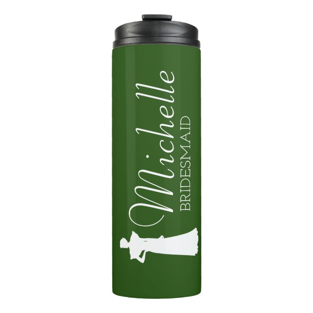 Personalisierte Bridesmaid in Rosa Thermosbecher (Vorderseite)