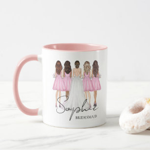 Personalisierte Bridesmaid-Individuelle Name-Gesch Tasse