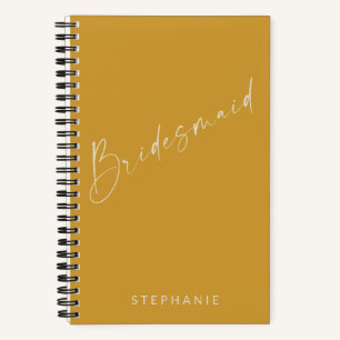 Personalisierte Bridesmaid Minimalistisch Gelb Ele Notizbuch